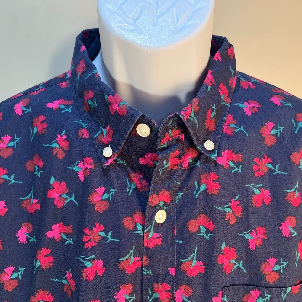 🌸 Bonobos Men’s Slim Fit Button Up Shirt XL Blue Pink Floral Long Sleeve EUC 👔